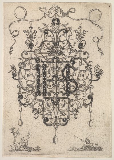 Design for a Pendant with IHS Monogram, 1609 by Master PRK