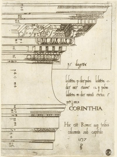 Entablature from the Temple of Castor and Pollux, Rome by Master PS