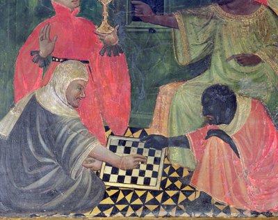 A Moor and a Christian playing Chess, from the Altarpiece of SS Nicholas, Claire and Anthony Abbot by Master of Castellitx