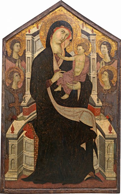 Maestà Madonna and Child with Four Angels, c. 1290 by Master of Citta di Castello