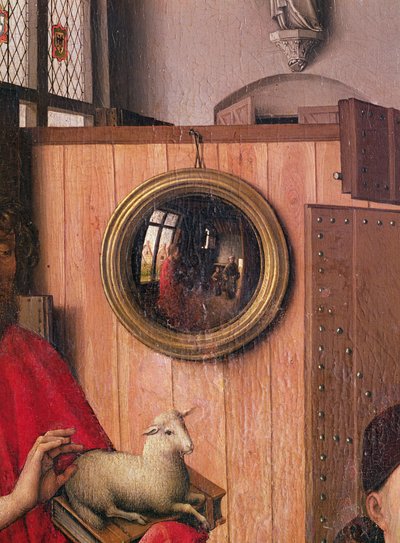 St. John the Baptist and the Donor, Heinrich Von Werl, from the Werl Altarpiece (detail) by Master of Flémalle
