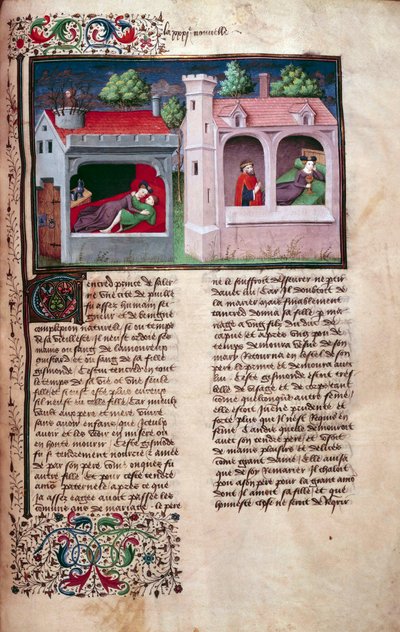 Gallant Scene: Two Couples Talking by Master of Jean Mansel