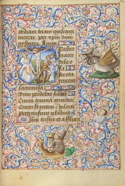 Initial S: The Crucifixion with the Virgin