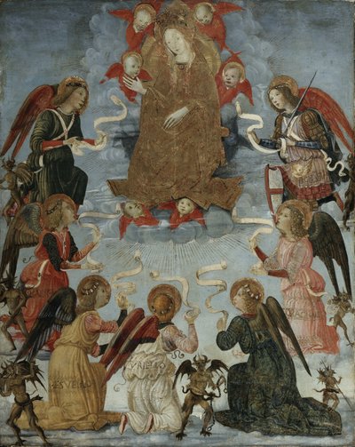 Virgin in Glory surrounded by Seven Archangels by Master of Marradi