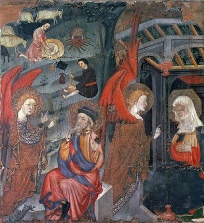 The Annunciation with Shepherds Making Cheese in the Background, from an Altarpiece Dedicated to the Virgin by Master of Tora