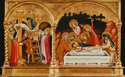 The Descent from the Cross and the Entombment (detail) by Master of Torralba