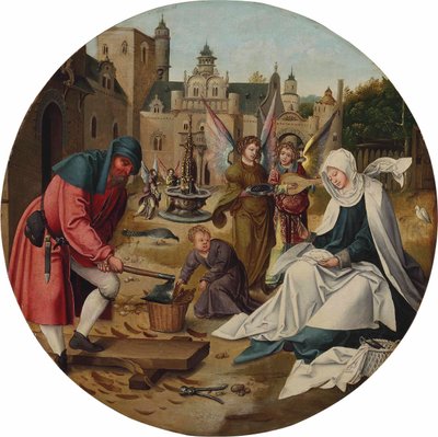 The Holy Family by Master of the Antwerp Adoration