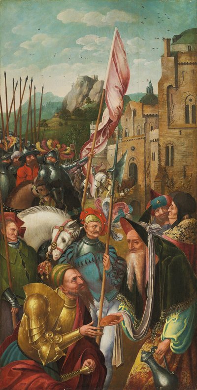 The Wing of an Altarpiece: The Meeting of Abraham and Melchizedek by Master of the Antwerp Adoration