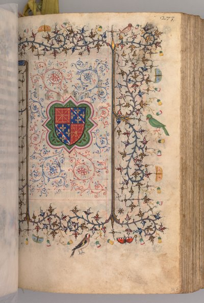 Hours of Charles the Noble, King of Navarre 1361-1425: fol. 137r, Coat of Arms by Master of the Brussels Initials and Associates