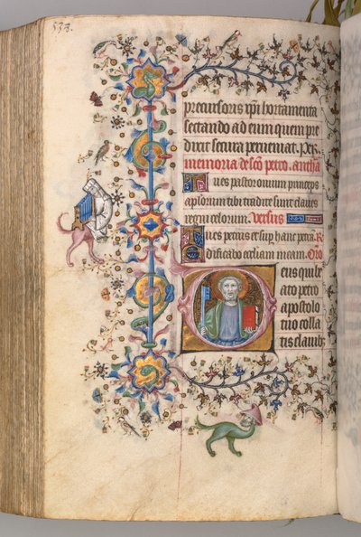 Hours of Charles the Noble, King of Navarre 1361-1425: fol. 263r, St. Peter by Master of the Brussels Initials and Associates