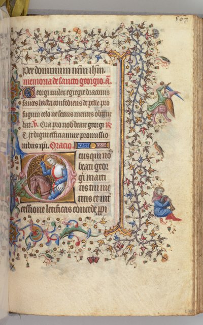 Hours of Charles the Noble, King of Navarre, fol. 278r, St. George by Master of the Brussels Initials and Associates
