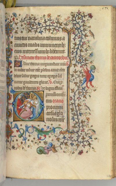Hours of Charles the Noble, King of Navarre, fol. 282r, St. Thomas à Becket by Master of the Brussels Initials and Associates