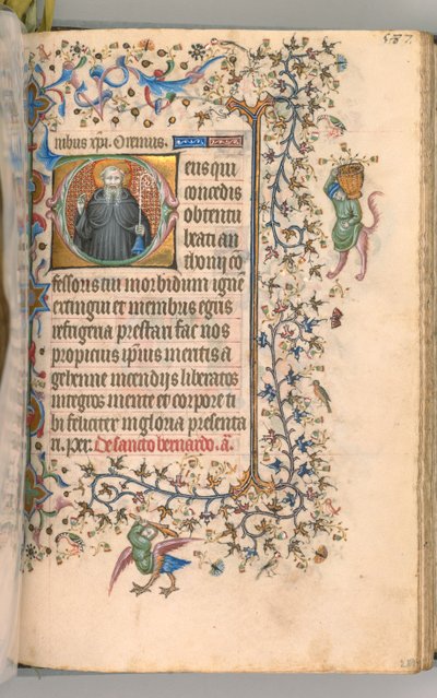 Hours of Charles the Noble, King of Navarre, fol. 288r, St. Anthony by Master of the Brussels Initials and Associates