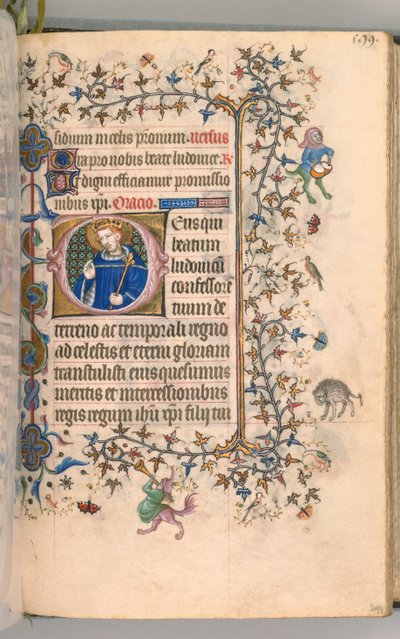 Hours of Charles the Noble, King of Navarre 1361-1425, fol. 291v, St. Louis by Master of the Brussels Initials and Associates