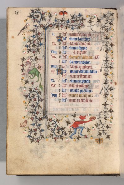 Hours of Charles the Noble, King of Navarre 1361-1425: fol. 9v, September by Master of the Brussels Initials and Associates