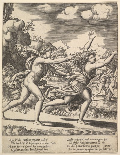 Apollo Chasing Daphne, 1530-60 by Master of the Die