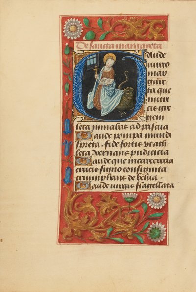 Initial G: Saint Margaret by Master of the Dresden Prayer Book