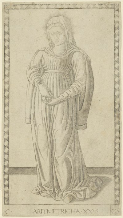 Arithmetic, plate 25 from Arts and Sciences by Master of the E Series Tarocchi