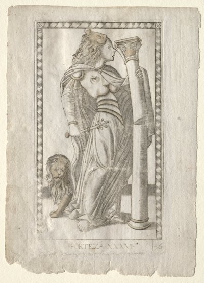 Fortitude (from the Tarocchi, series B: Cosmic Principles & Virtues, #36) by Master of the E Series Tarocchi