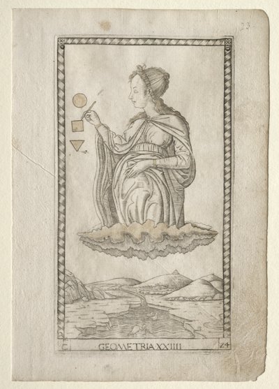 Geometry from the Tarocchi, Series C: Liberal Arts, #24, Before 1467 by Master of the E Series Tarocchi
