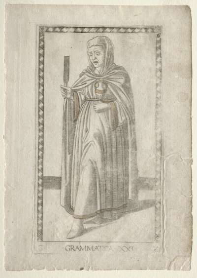 Grammar from the Tarocchi, series C: Liberal Arts, #21 by Master of the E Series Tarocchi