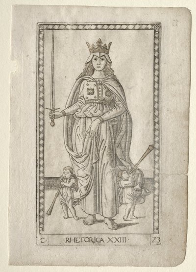 Rhetoric (from the Tarocchi, series C: Liberal Arts, #23) by Master of the E Series Tarocchi