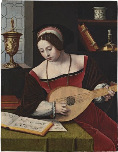 A Female Lutenist by Master of the Female Half Lengths