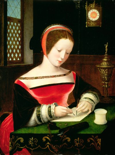 St. Mary Magdalene Writing by Master of the Female Half Lengths