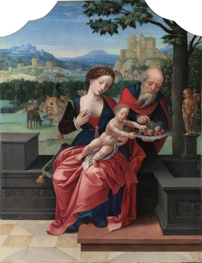 The Rest on The Flight into Egypt by Master of the Female Half Lengths