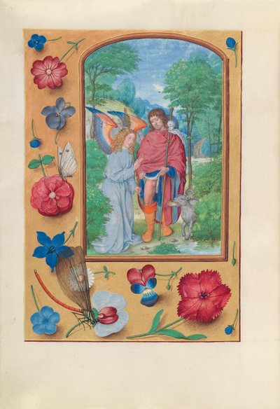 Hours of Queen Isabella the Catholic, Queen of Spain: Fol. 181v, St. Roch by Master of the First Prayerbook of Maximillian