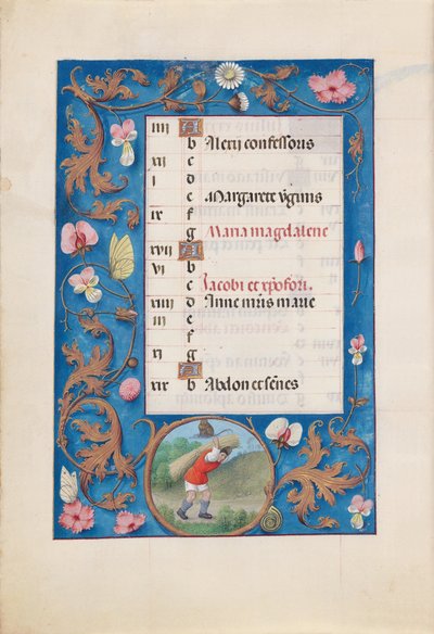 Hours of Queen Isabella the Catholic, Queen of Spain: Fol. 8v, July by Master of the First Prayerbook of Maximillian