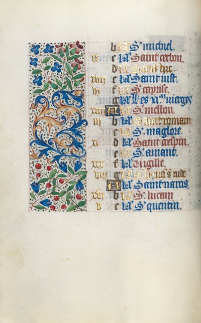 Book of Hours Use of Rouen: fol. 10v, c. 1470 by Master of the Geneva Latini