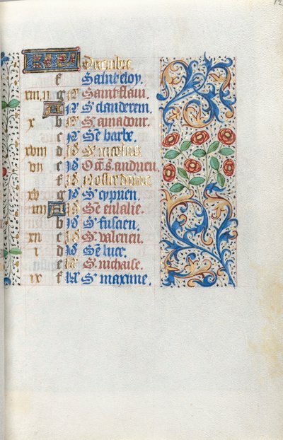 Book of Hours Use of Rouen: fol. 12r by Master of the Geneva Latini