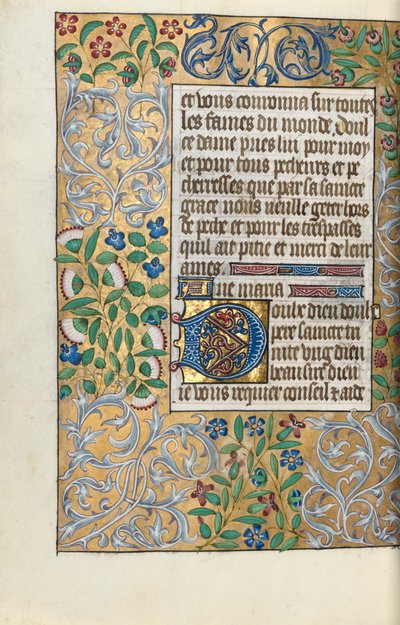 Book of Hours Use of Rouen: fol. 151v, Elaborate Border of Foliage, c. 1470 by Master of the Geneva Latini