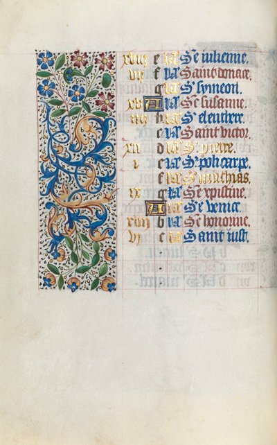 Book of Hours Use of Rouen: fol. 2v by Master of the Geneva Latini