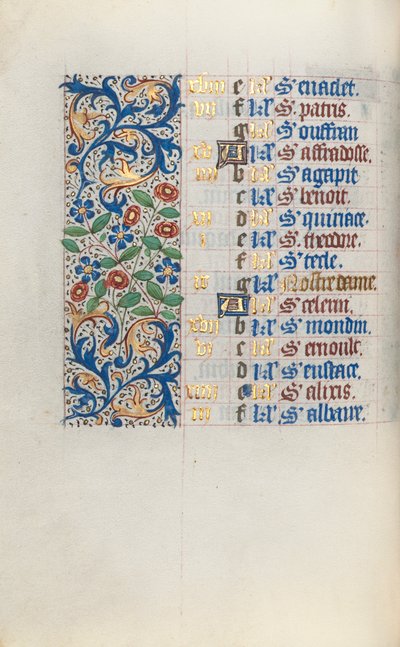 Book of Hours Use of Rouen: fol. 3v by Master of the Geneva Latini