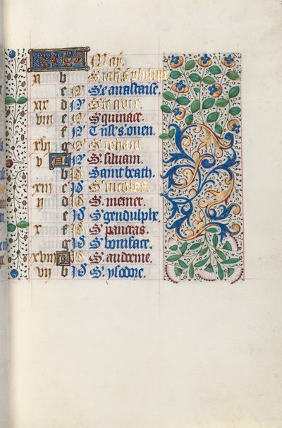 Book of Hours Use of Rouen: fol. 5r by Master of the Geneva Latini