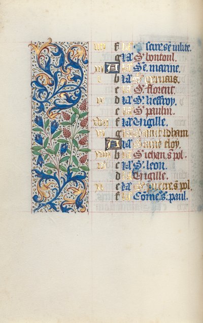 Book of Hours Use of Rouen: fol. 6v by Master of the Geneva Latini