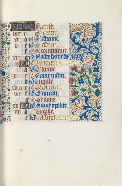 Book of Hours Use of Rouen: fol. 8r, c. 1470 by Master of the Geneva Latini