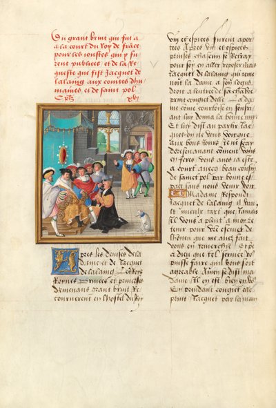 Jacques de Lalaing Kneeling before the Counts of Maine and Saint Pol by Master of the Getty Lalaing