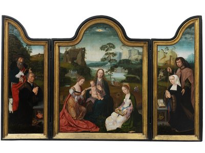 Virgin and Child with St. Catherine and St. Barbara, c.1520-25 by Master of the Holy Blood