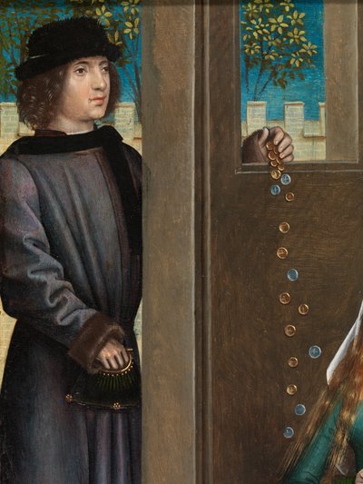 (detail) Charity of St Nicholas, from the Altarpiece of St. Nicholas, c.1486-93 by Master of The Legend of St. Lucy
