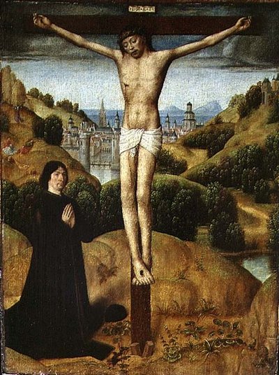Christ on the Cross with a Donor by Master of the Legend of St. Ursula