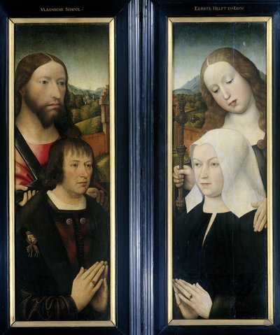 Two Wings of a Triptych with the Donor, Thomas Isaacq, accompanied by Saint Thomas (left, outer wing), and the Donor