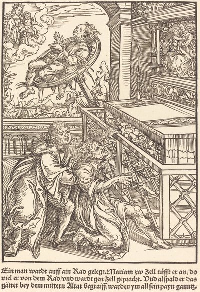 A Man Waits on a Wheel by Master of the Miracles of Mariazell