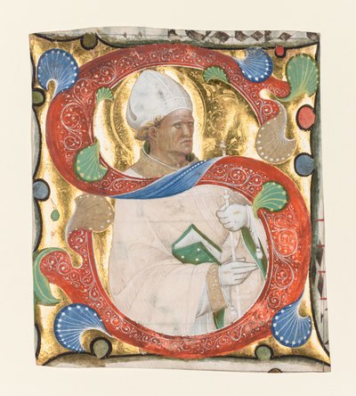 Initial S from a Gradual: St. Augustine by Master of the Murano Gradual