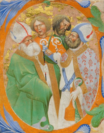 Manuscript Illumination with Four Saints in an Initial O, from a Choir Book by Master of the Murano Gradual