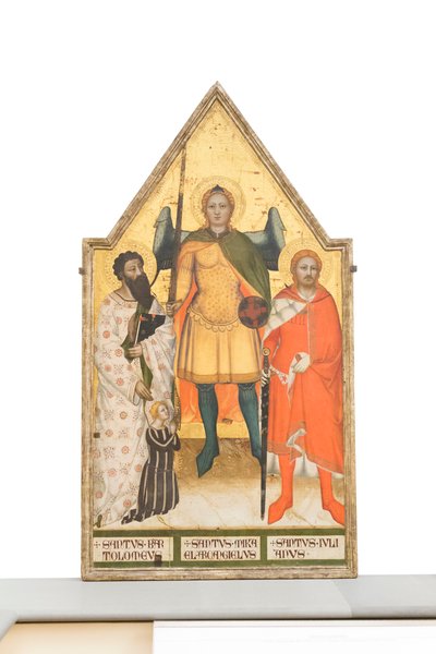 Saint Michael the Archangel, Bartholomew, Julian and the Donor, c.1360-1365 by Master of the Rinuccini Chapel