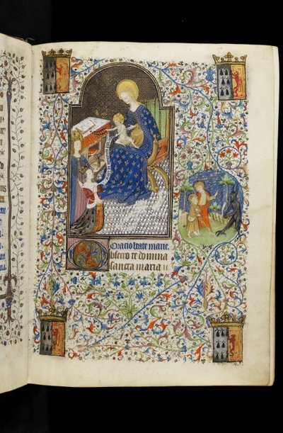 St. Catherine Presents Isabel of Brittany to the Virgin and Child, from a French Horae Written for Isabel Stuart, Wife to Francis I, Duke of Brittany by Master of the Rohan Hours
