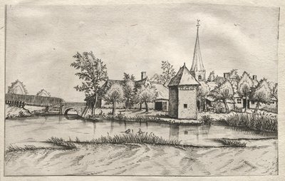 Views of Villages in Brabant and Campine: A Moated Village, c. 1561 by Master of the Small Landscapes